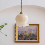 Valley Flower pendellampe, messingfinish, hvid eller beige bladdæksel