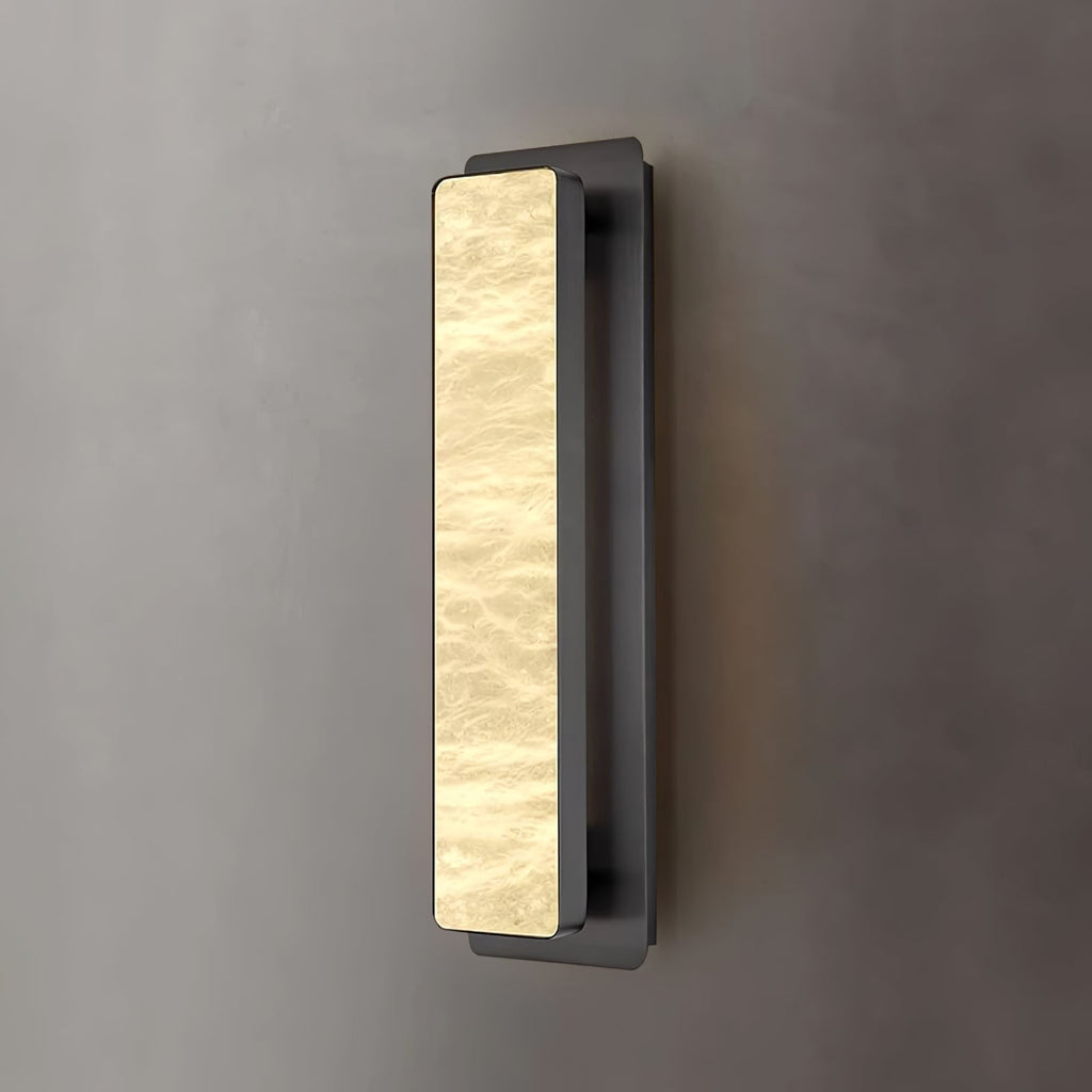 Ollore Linear Alabaster Wall Light, Black or Gold Finish, Integrated LED