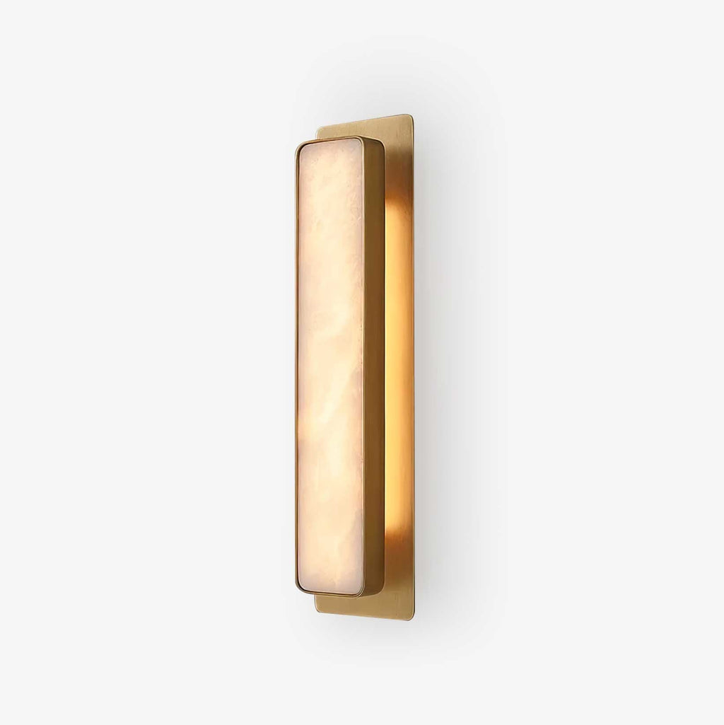 Ollore Linear Alabaster Wall Light, Black or Gold Finish, Integrated LED