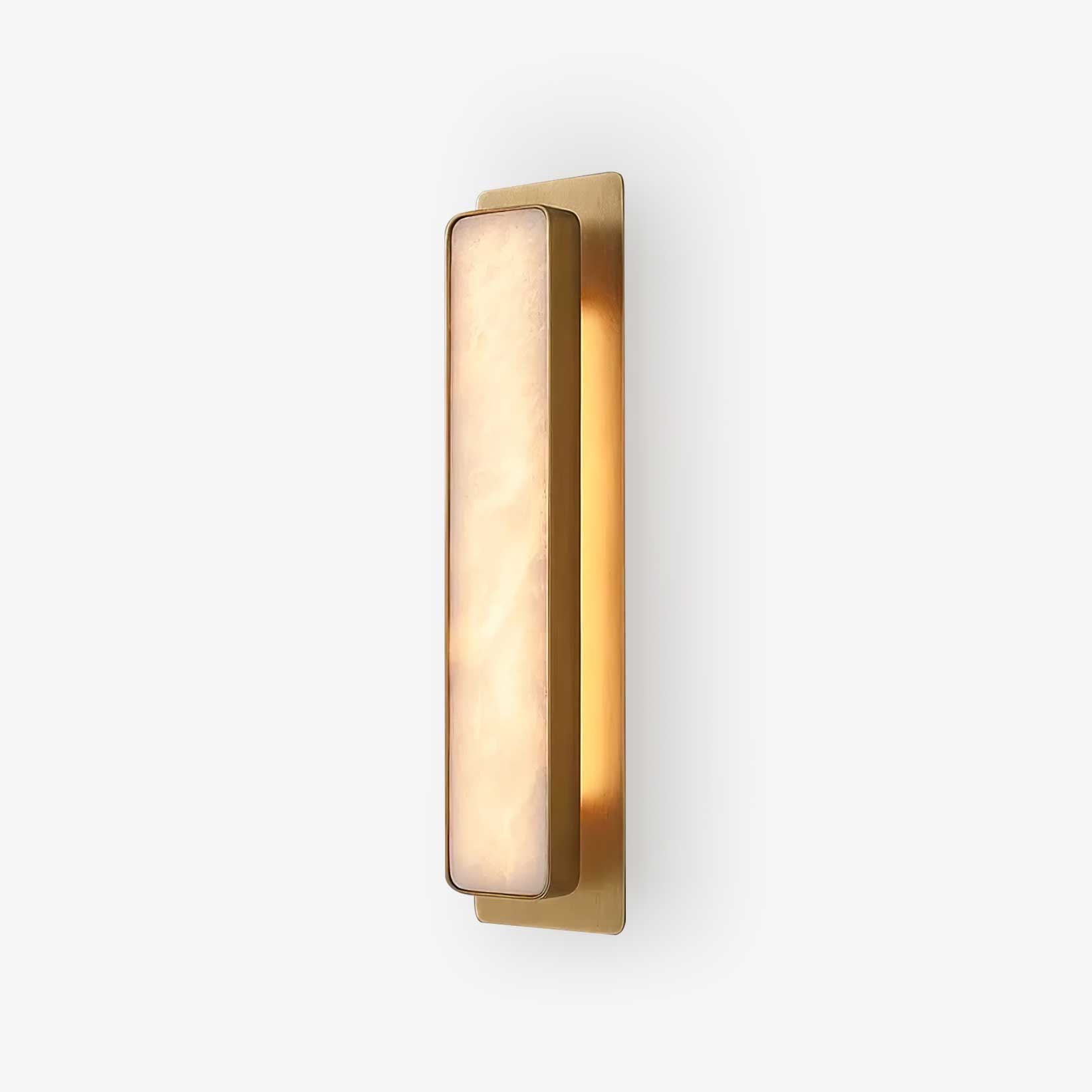 Ollore Linear Alabaster Wall Light, Black or Gold Finish, Integrated LED