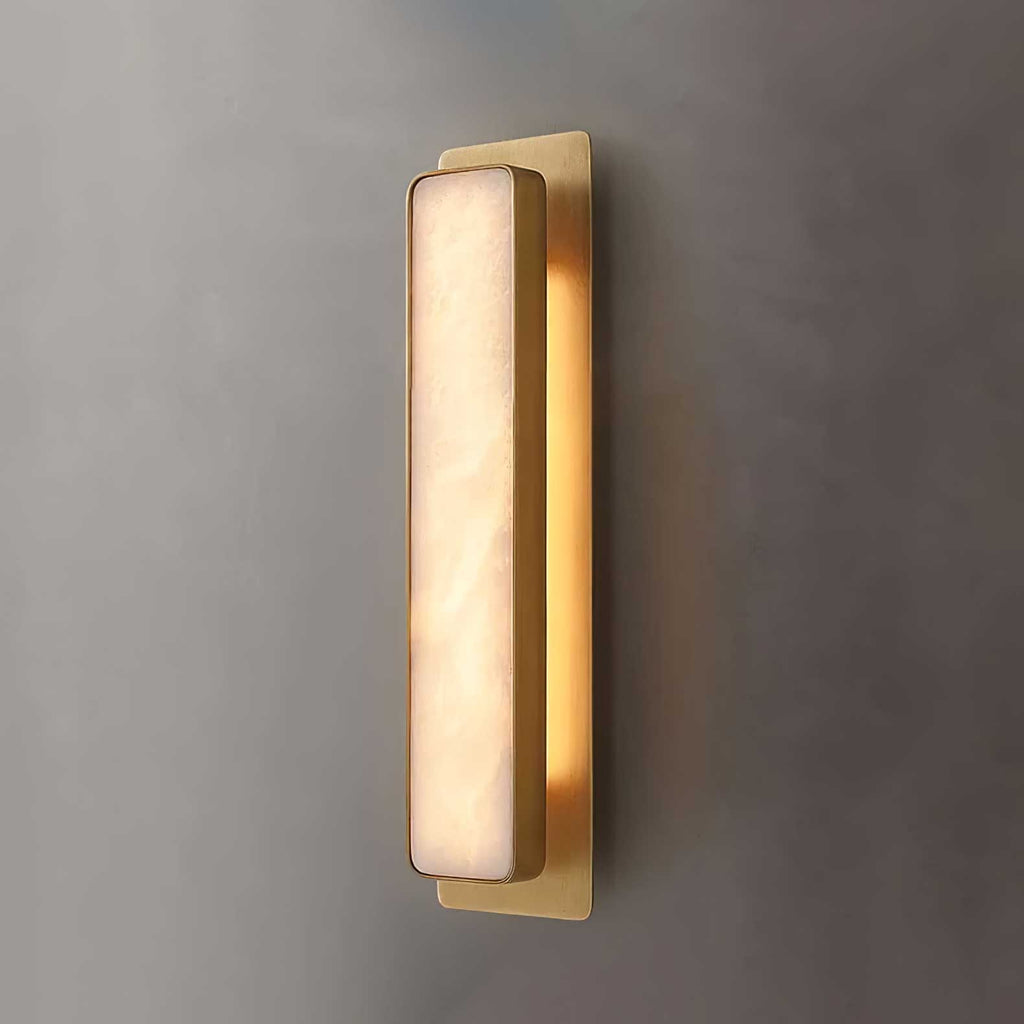 Ollore Linear Alabaster Wall Light, Black or Gold Finish, Integrated LED
