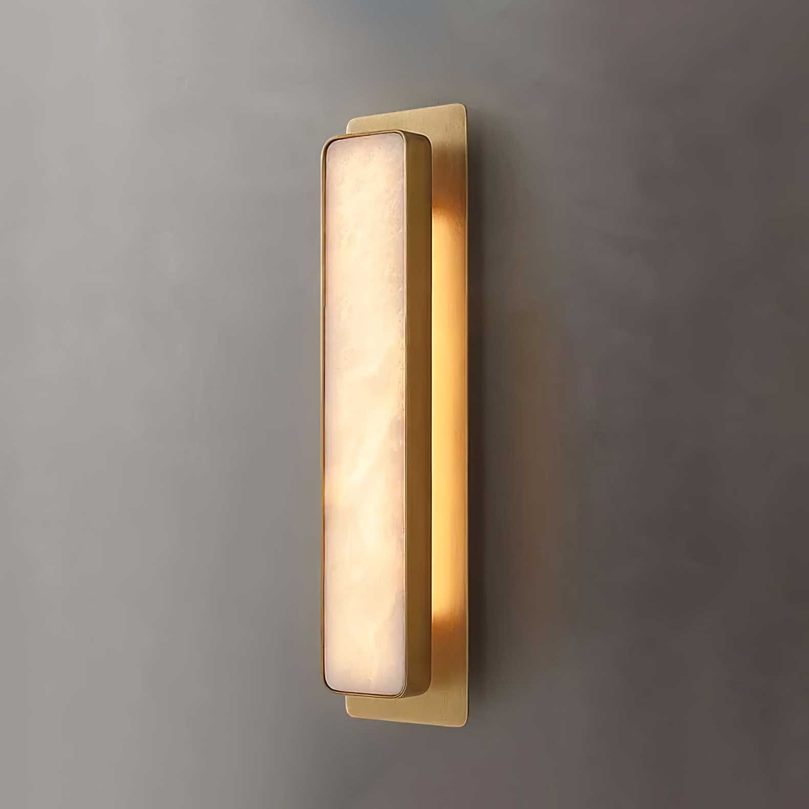 Ollore Linear Alabaster Wall Light, Black or Gold Finish, Integrated LED