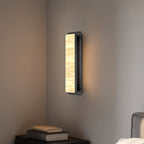 Ollore Linear Alabaster Wall Light, Black or Gold Finish, Integrated LED