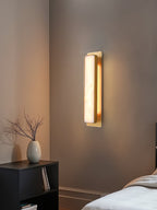Ollore Linear Alabaster Wall Light, Black or Gold Finish, Integrated LED