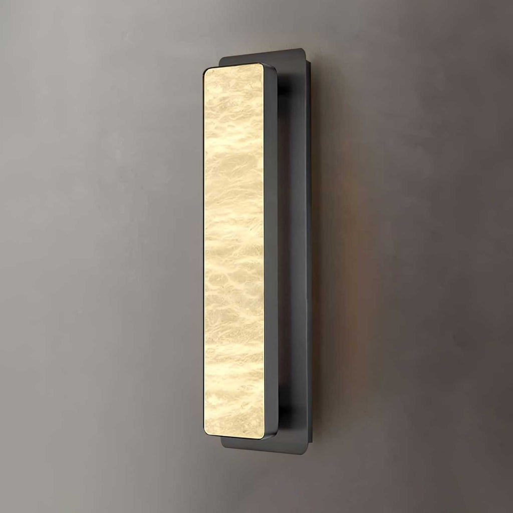 Ollore Linear Alabaster Wall Light, Black or Gold Finish, Integrated LED