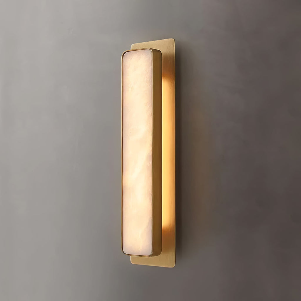 Ollore Linear Alabaster Wall Light, Black or Gold Finish, Integrated LED