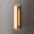 Ollore Linear Alabaster Wall Light, Black or Gold Finish, Integrated LED