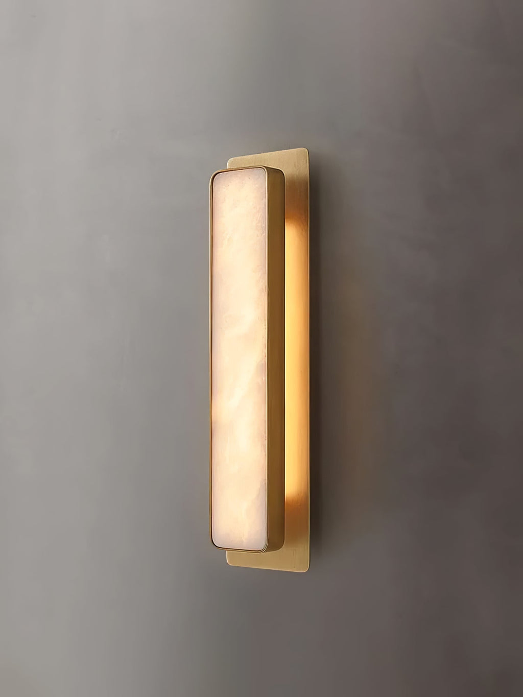 Ollore Linear Alabaster Wall Light, Black or Gold Finish, Integrated LED