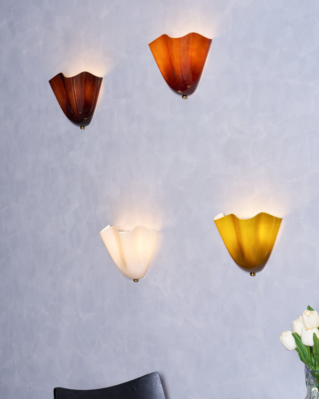 Wall Sconce Petalia, Translucent Glass, Petal Shape, G9 LED