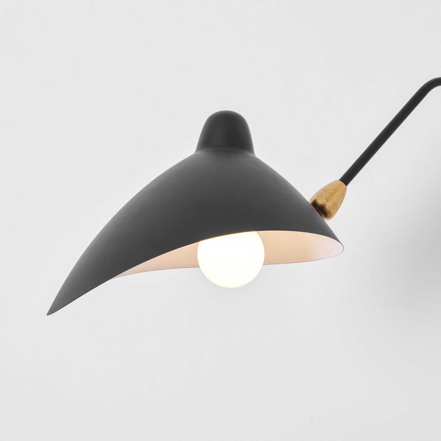 Wall sconce bracket and arm base mounted flush to the wall