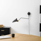 Wall sconce arm and rounded shade detail in matte finish