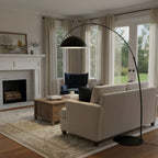Verse arc floor lamp detail of the swiveling shade joint