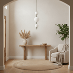 Globe pendant light dimensions diagram with three lengths