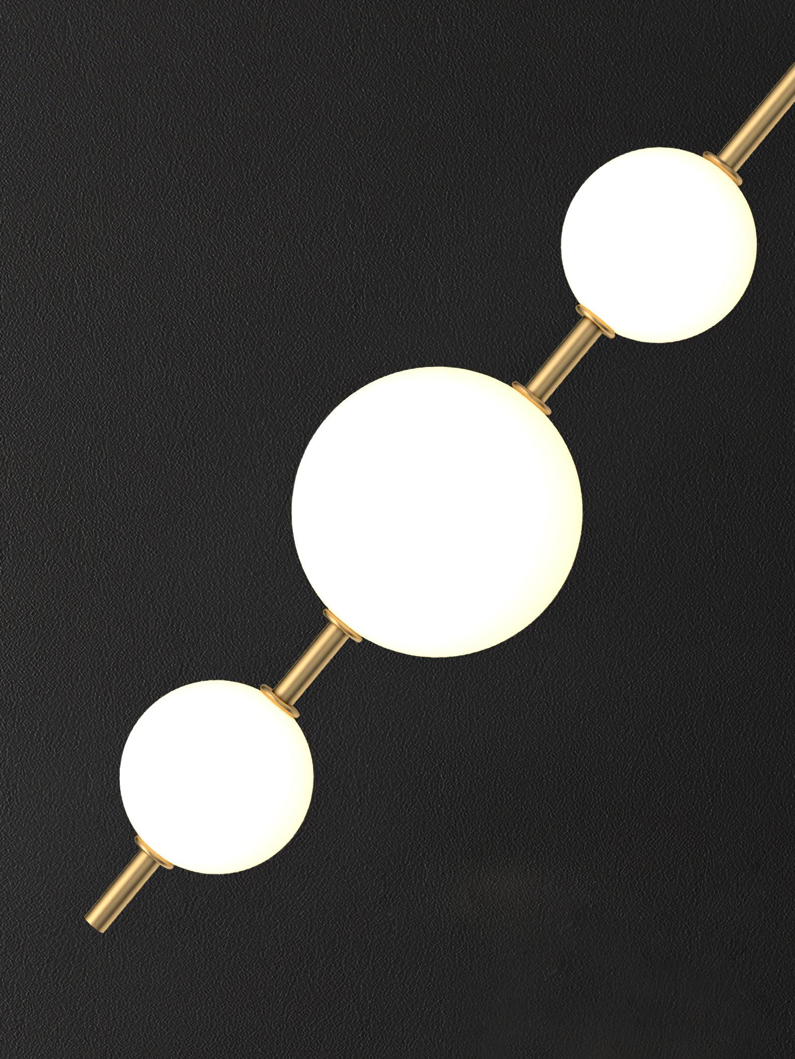 Glass globe pendant light close up of round glass