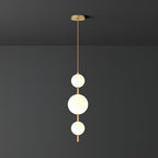 Glass globe pendant light detail showing clear shade