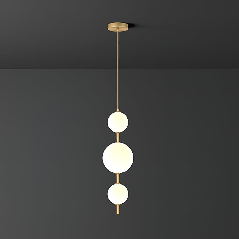 Glass globe pendant light detail showing clear shade