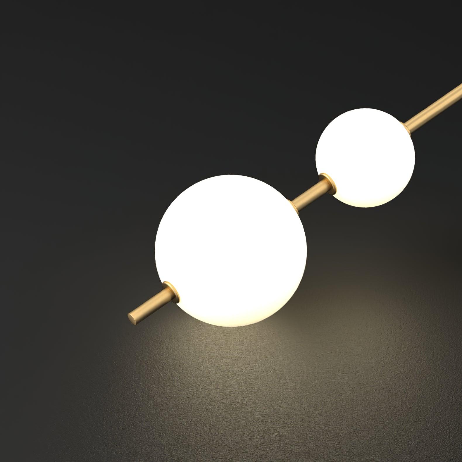 Lampu Dinding Globe Kaca Vertikal, 3 Ukuran, Finishing Kuningan, Hitam, atau Nikel