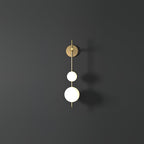 Lampu Dinding Globe Kaca Vertikal, 3 Ukuran, Finishing Kuningan, Hitam, atau Nikel