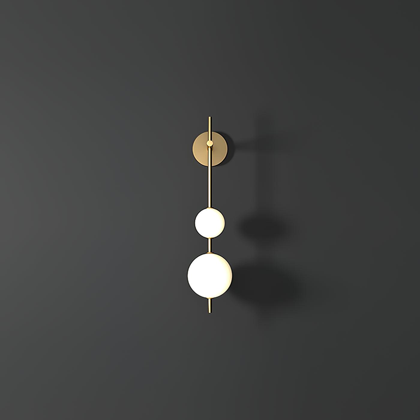 Lampu Dinding Globe Kaca Vertikal, 3 Ukuran, Finishing Kuningan, Hitam, atau Nikel