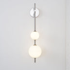 Wall Lamp, Stacked Glass Globes, Matte White Shades, Integrated LED, Dimmable