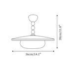 Muto Walnut Wood Ceiling Light With Faux-Alabaster Diffuser, Brass Accents