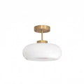 Vintage Copper Nordic Ceiling Light With Amber Glass Fixture