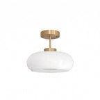 Vintage Copper Nordic Ceiling Light With Amber Glass Fixture