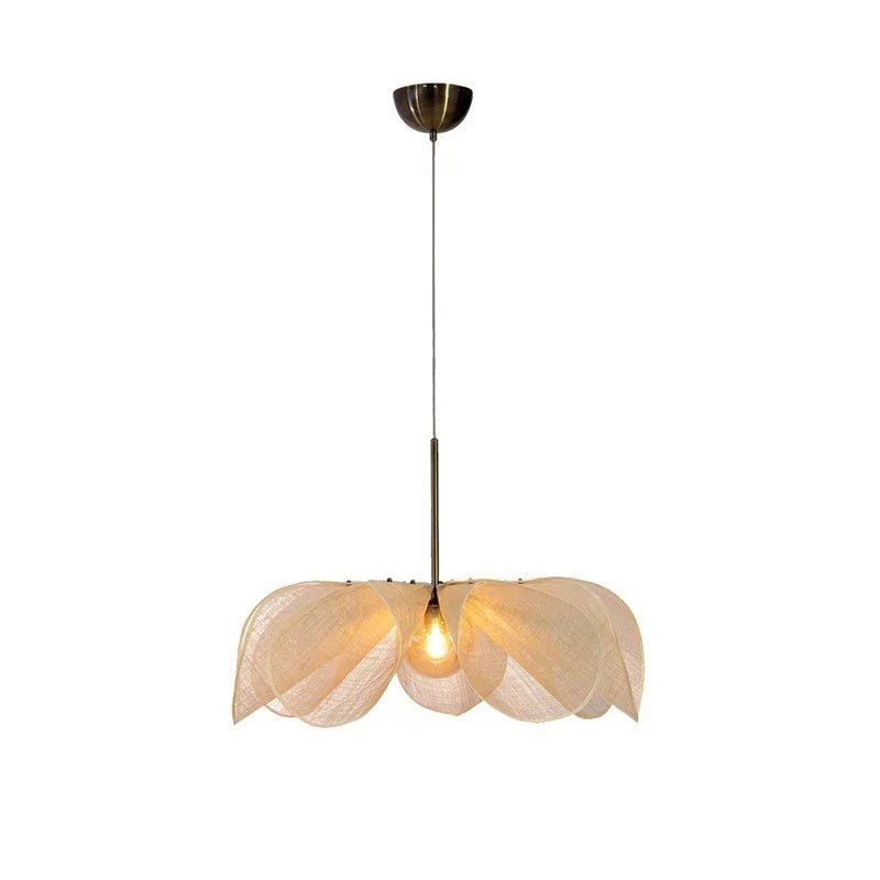 Vintage Fabric Floral Pendant Light 12 Inch Shade For Modern Living Rooms