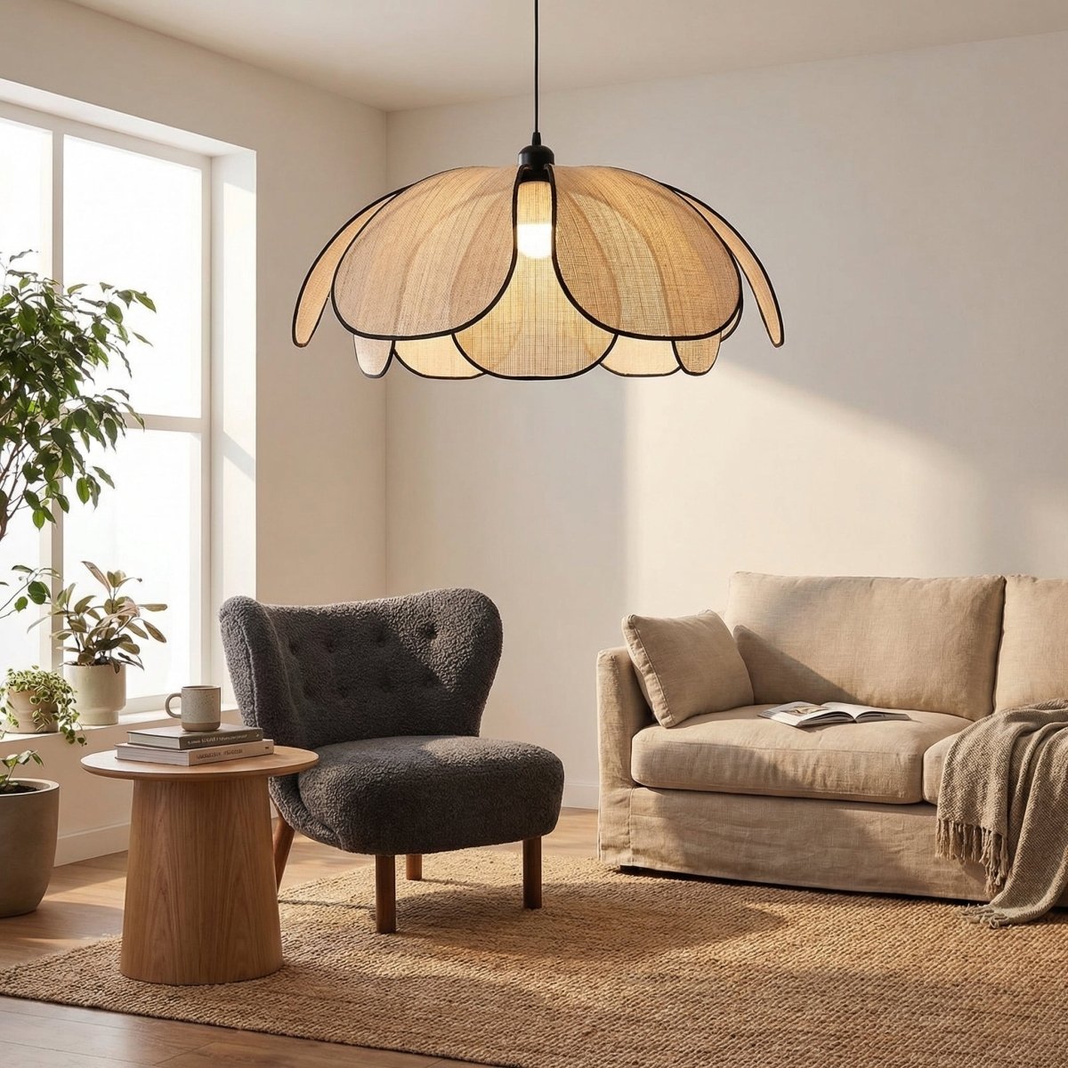 Vintage Metal Petal Pendant Light Fixture, 12-Inch Bloom Style Ceiling Light