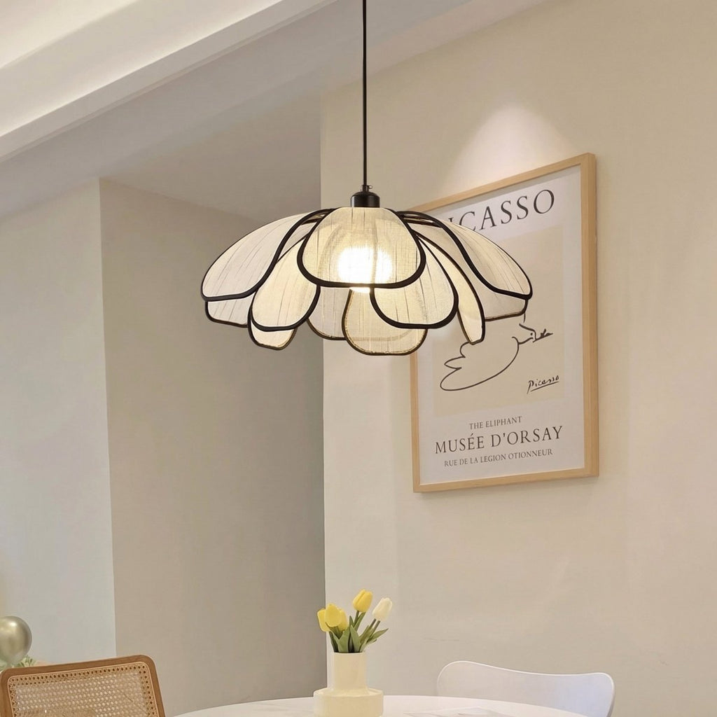 Vintage Metal Petal Pendant Light Fixture, 12-Inch Bloom Style Ceiling Light