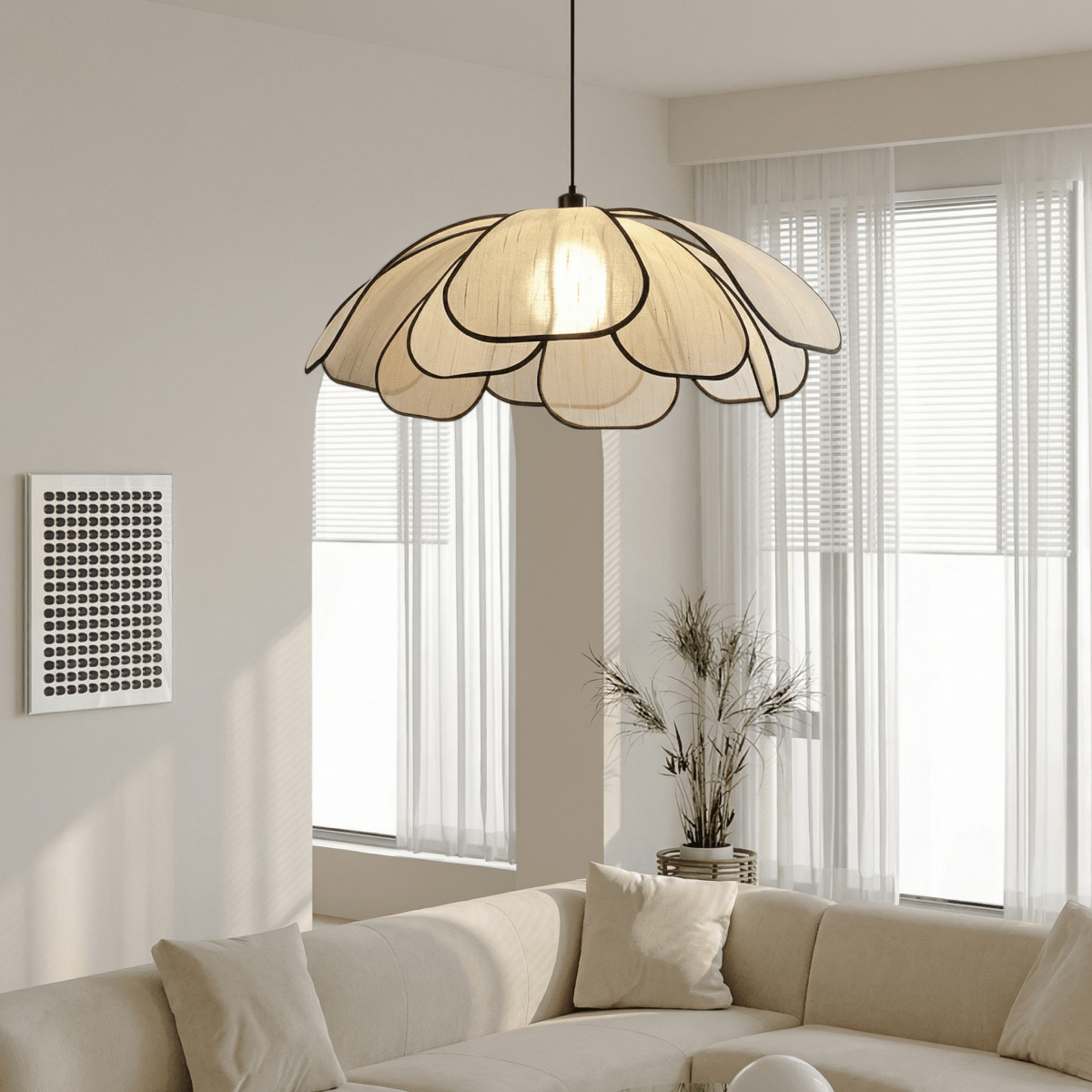 Vintage Metal Petal Pendant Light Fixture, 12-Inch Bloom Style Ceiling Light