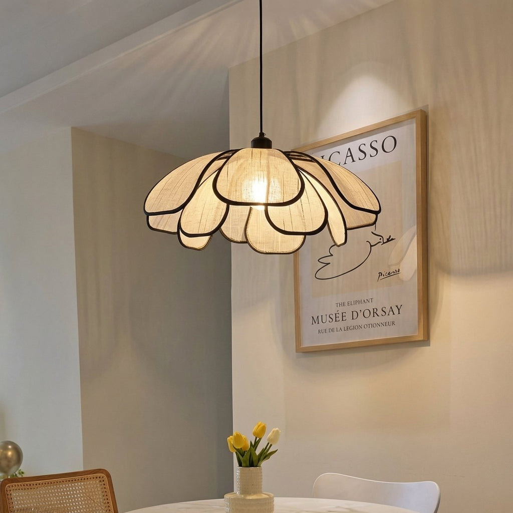 Vintage Metal Petal Pendant Light Fixture, 12-Inch Bloom Style Ceiling Light