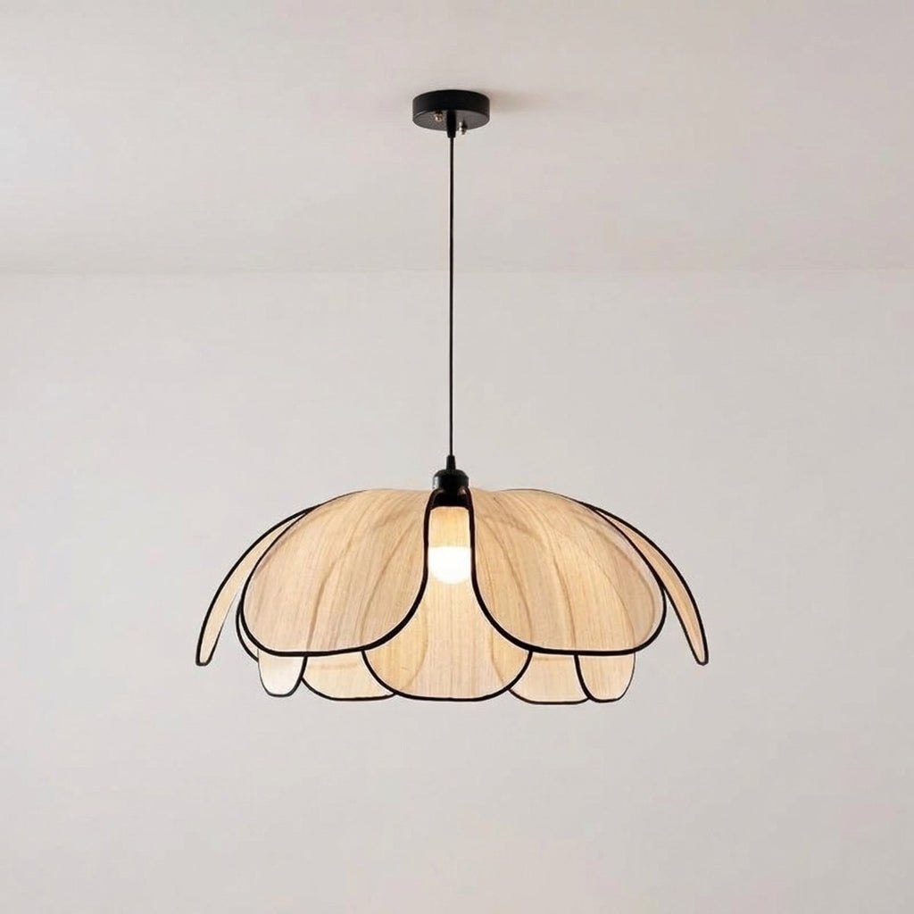 Vintage Metal Petal Pendant Light Fixture, 12-Inch Bloom Style Ceiling Light