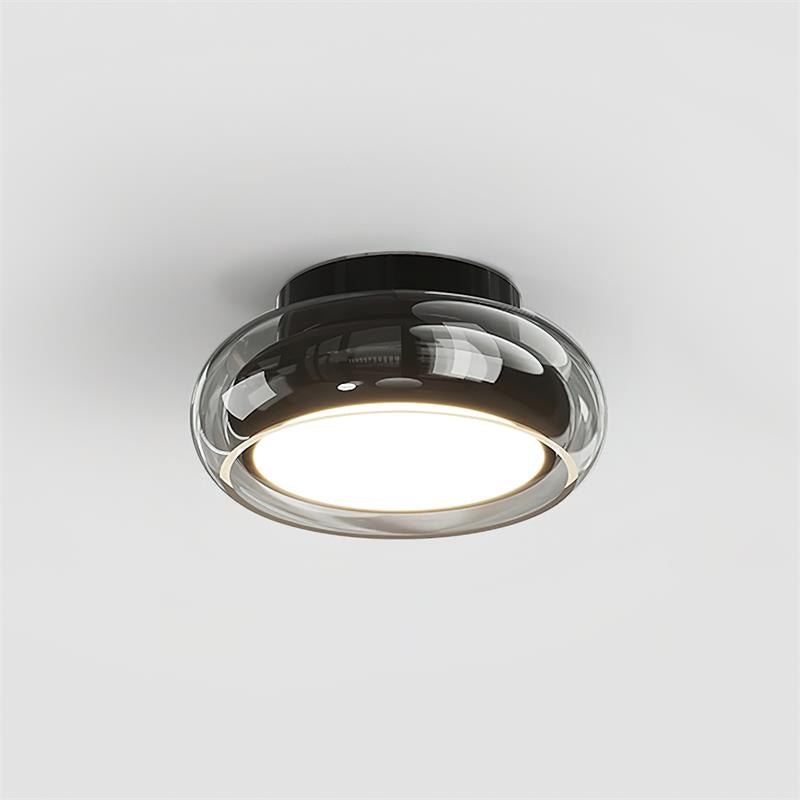 Vintage Style Ceiling Light With Glass Shade And Flush Mount