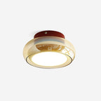 Vintage Style Ceiling Light With Glass Shade And Flush Mount