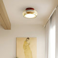 Vintage Style Ceiling Light With Glass Shade And Flush Mount