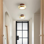Vintage Style Ceiling Light With Glass Shade And Flush Mount