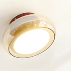 Vintage Style Ceiling Light With Glass Shade And Flush Mount