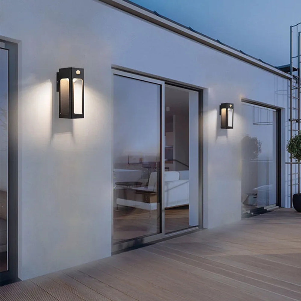 Luz de Parede Geométrica em Metal Solith Preta, IP65 à Prova de Água para Exterior