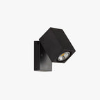 Udendørs vægspotlight, roterbar sort metal- og akryl LED-armatur