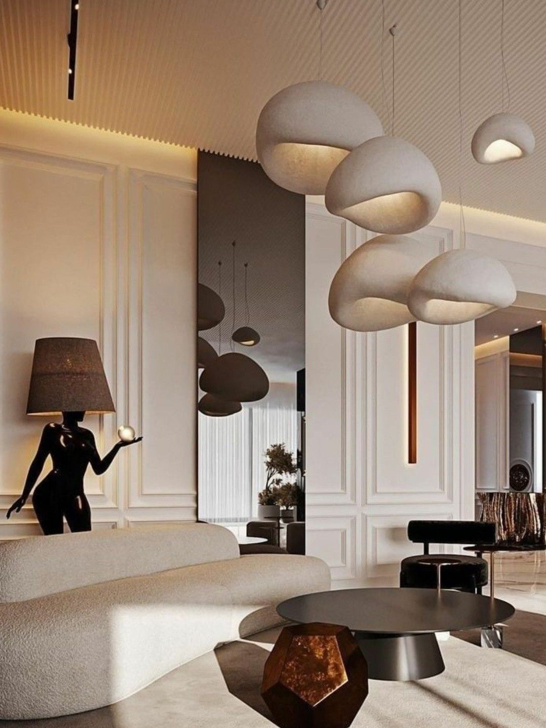 Wabi-Sabi Organic Chandelier - Sculptural Statement Light