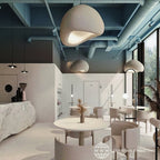 Wabi-sabi organic combination chandelier with sculptural forms