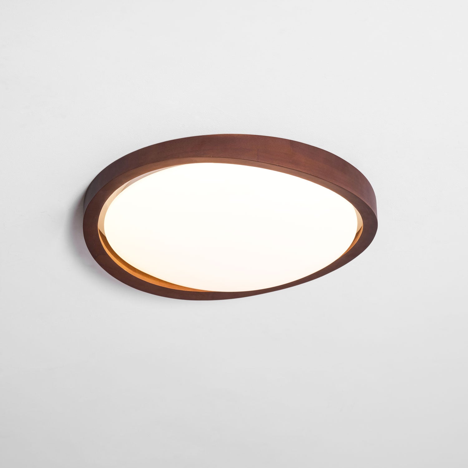 Ceiling Light, Walnut Curved Edge, Flush Mount, Integrated LED, Dimmable