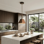 Geometric Walnut Wood Pendant Light With Pyramid Shade, 12-Inch Modern Fixture