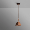Geometric Walnut Wood Pendant Light With Pyramid Shade, 12-Inch Modern Fixture
