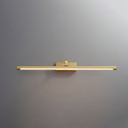 Front view of this Clérachic wall light in brass, lit, centred on a plain grey backdrop.