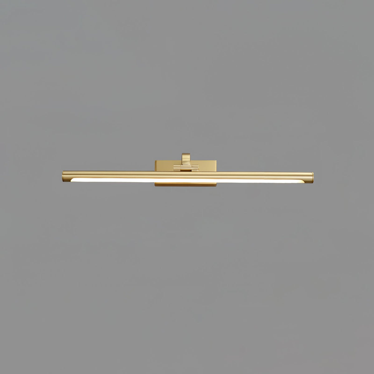 Front view of this Clérachic wall light in brass, unlit, on a plain grey background.
