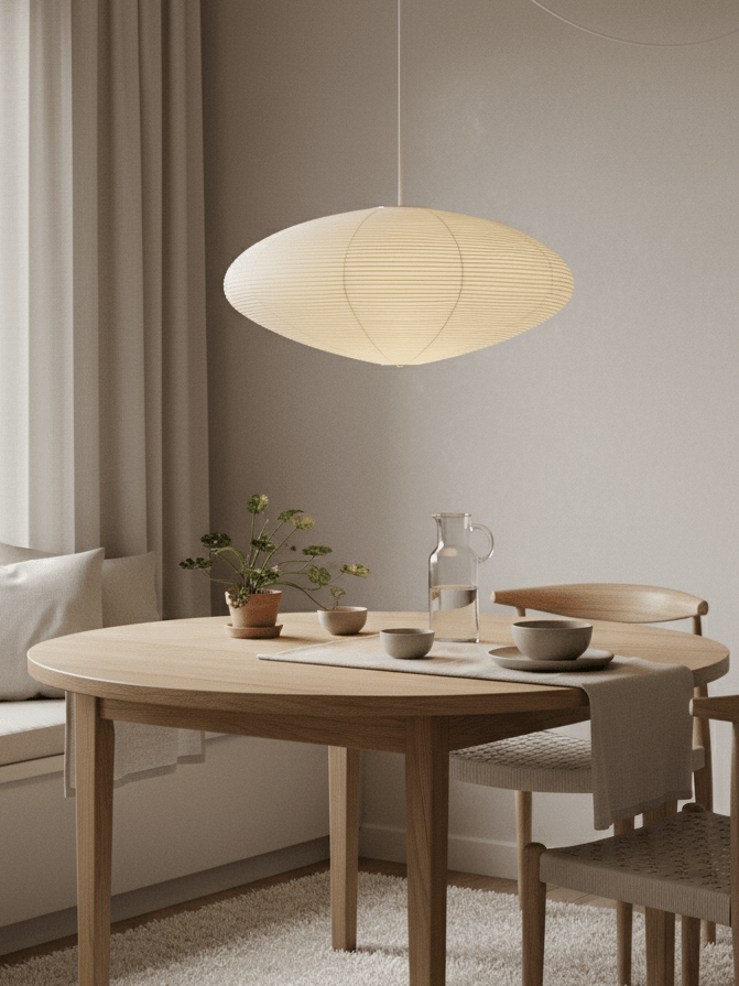 Translucent mulberry paper pendant shade detail