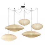 Round washi paper pendant with gentle enveloping light