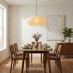 White washi paper pendant against a plain background